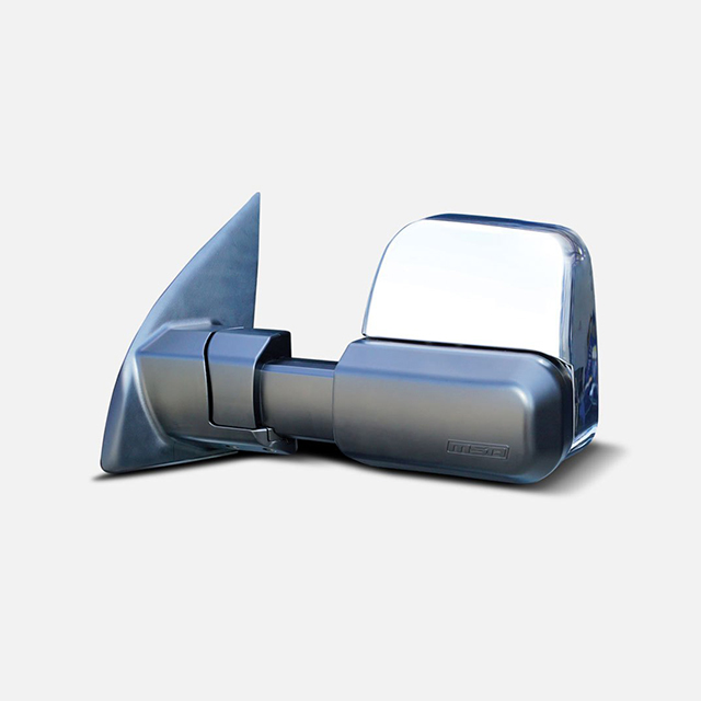 MSA 4x4 Towing Mirrors Suitable for Toyota LandCruiser Prado 250 Series (Chrome, Electric, Heated, Indicators, Blind Spot Monitoring, Power Fold, Puddle Light, Memory, Exit Assist) - TM2451